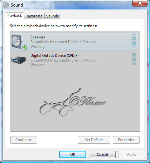 Sound playback tab